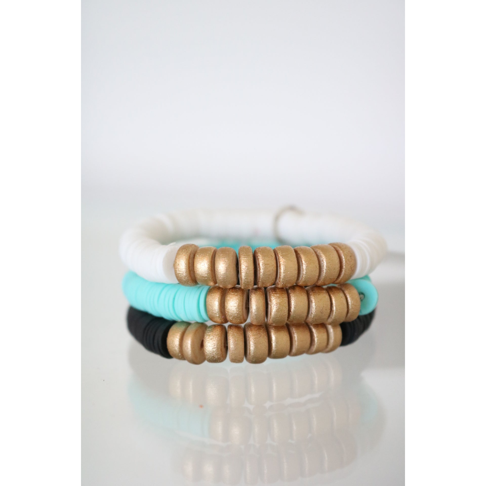 Panther Blue, Black & White Bracelet Stack - Set of 3