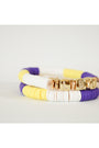 Louisiana State University (LSU) Pave Polymer Clay Stretch Bracelet