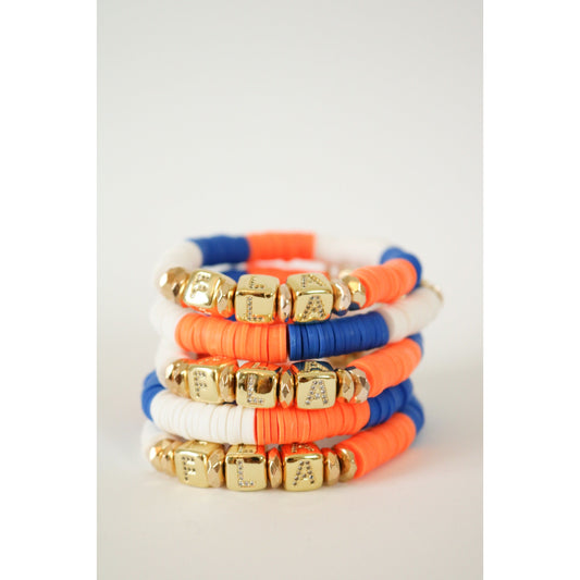 Florida Gators (FLA) Pave Polymer Clay Stretch Bracelet