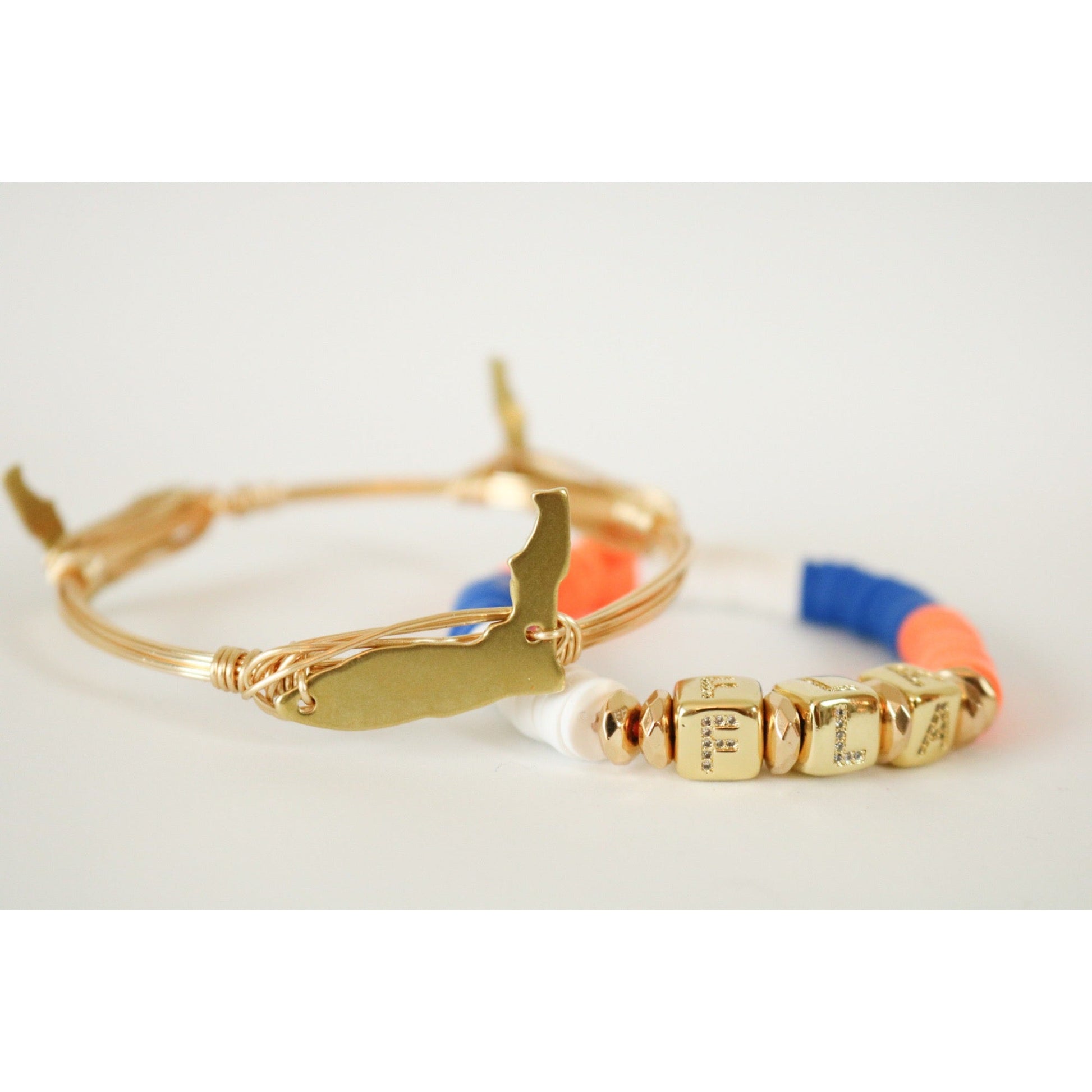 Florida Gators (FLA) Pave Polymer Clay Stretch Bracelet