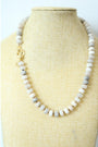 White Lace Agate Hand Knotted Candy Crush Necklace