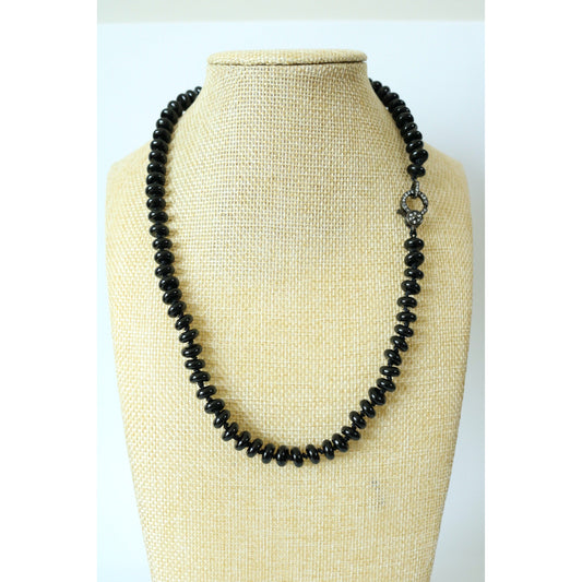 Black Onyx Hand Knotted Candy Crush Necklace