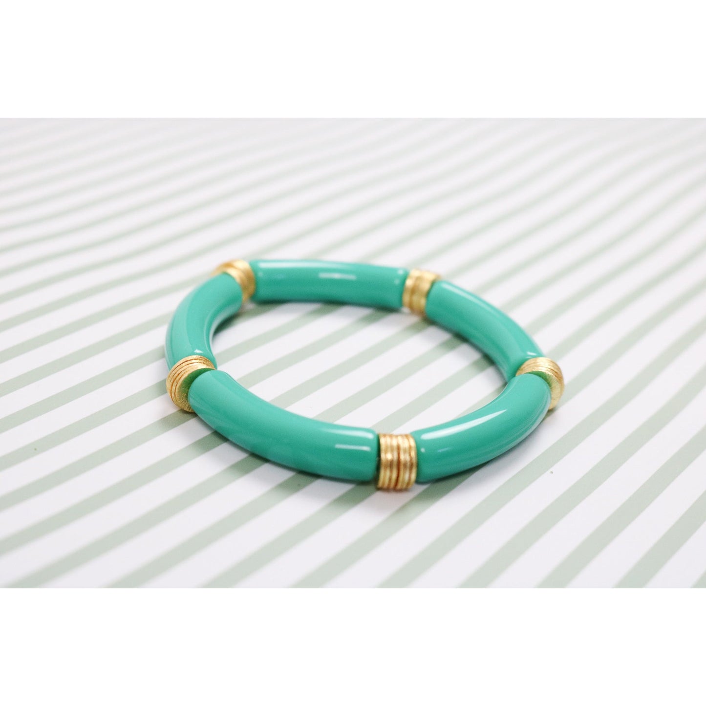 Tidal Turquoise Bamboo Stretch Bracelet