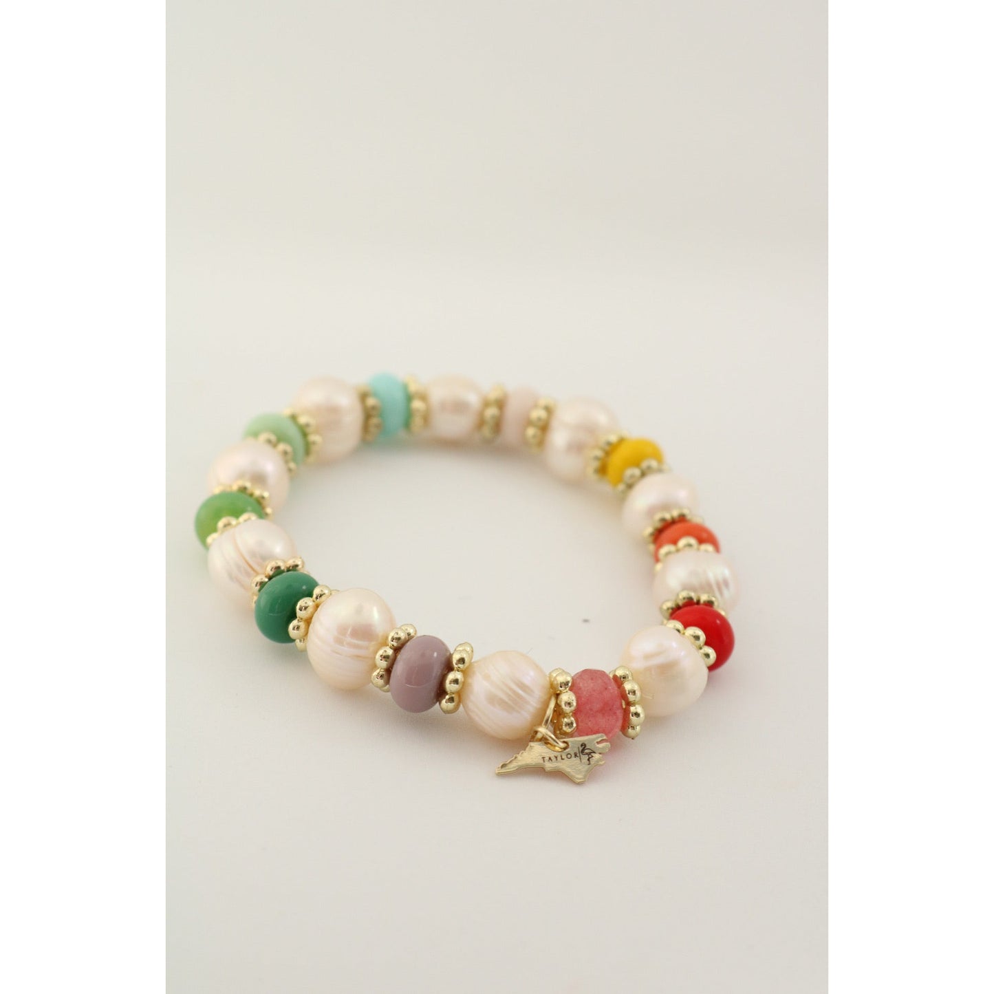 Rainbow + Pearl Bracelet