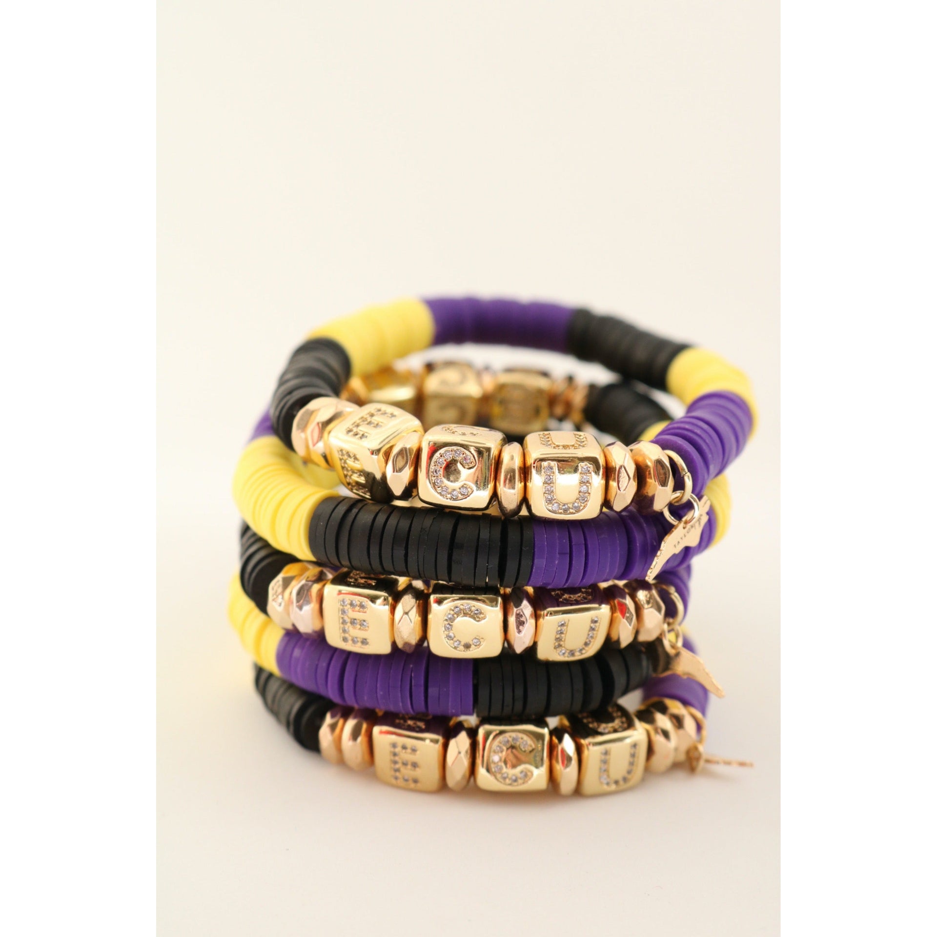 East Carolina Pave Polymer Clay Bracelet