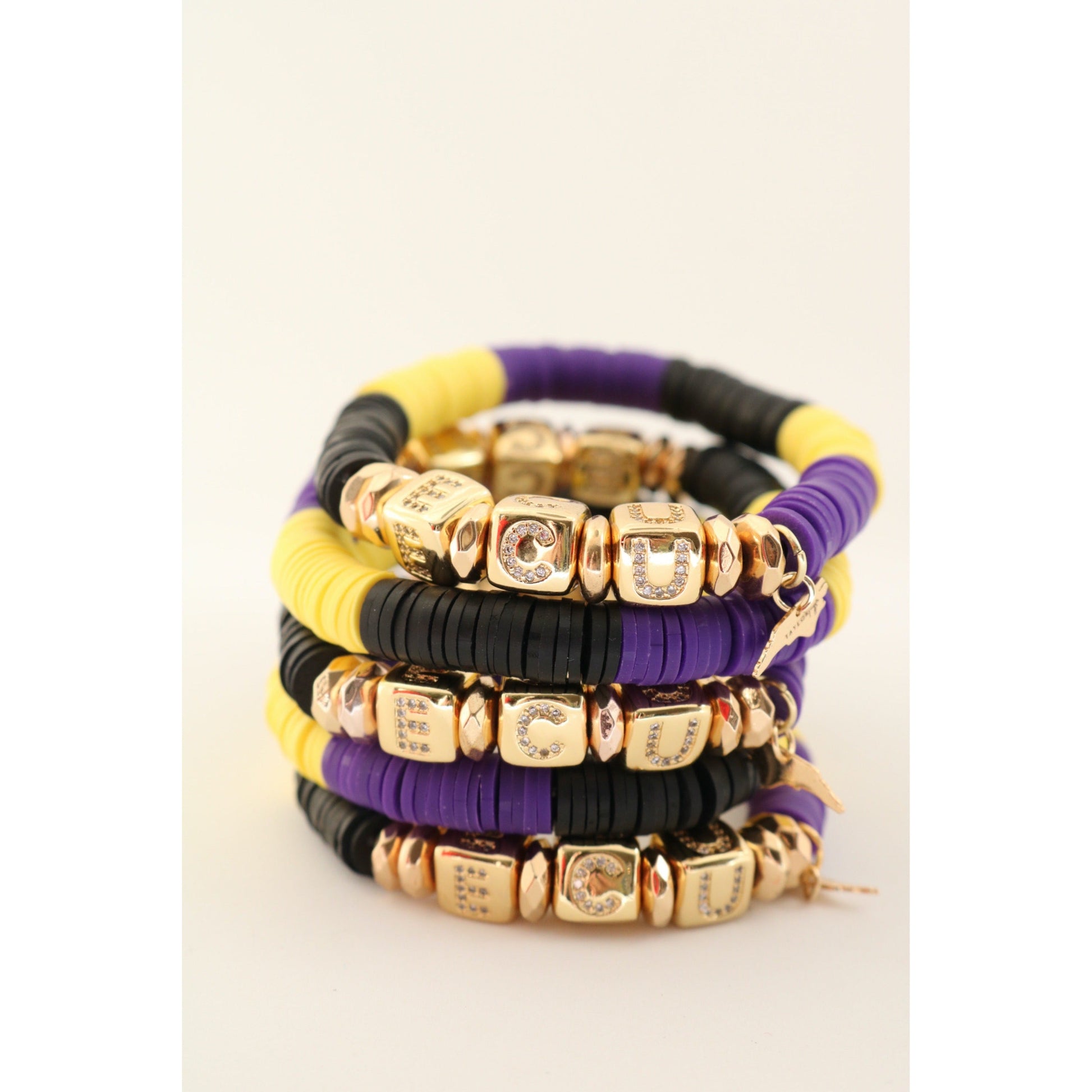 East Carolina (ECU) Pave Polymer Clay Bracelet