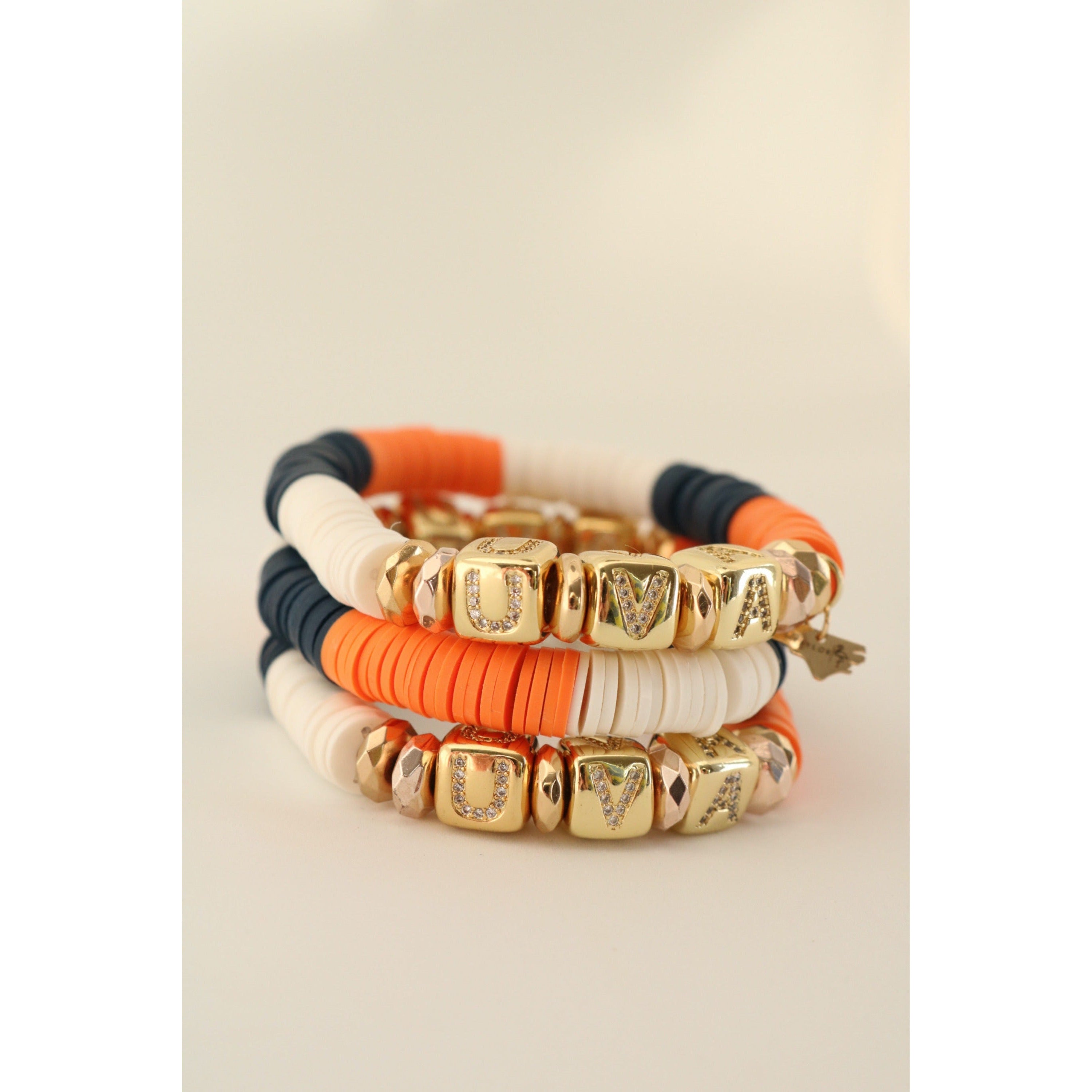 Virginia (UVA) Pave Polymer Clay Bracelet