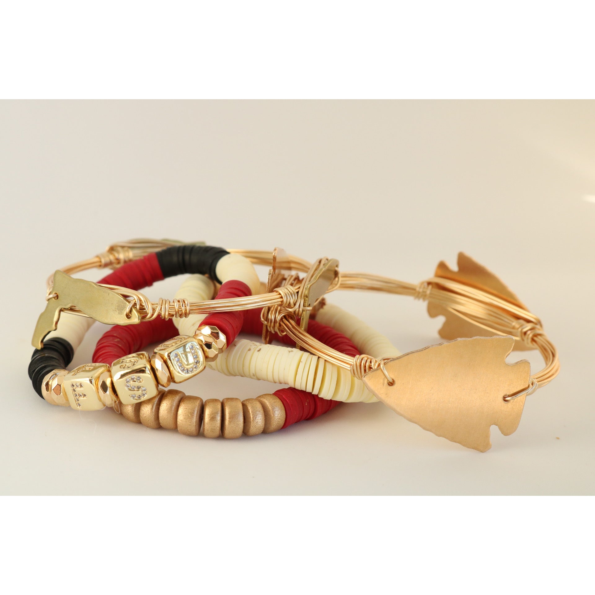 Florida State Seminoles (FSU) Pave Polymer Clay Stretch Bracelet