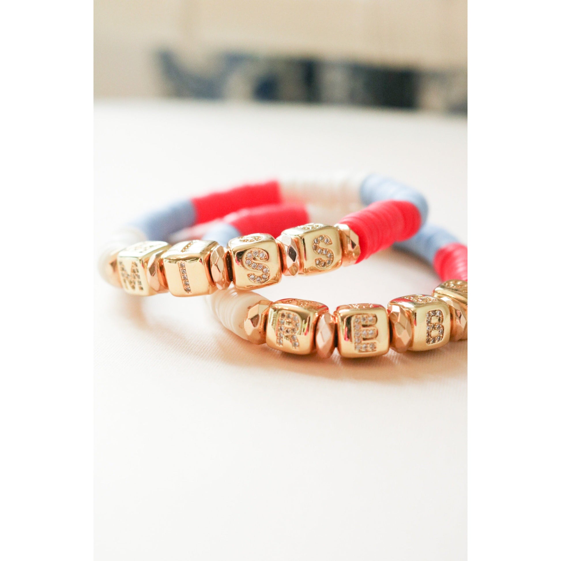 Ole Miss Pave Polymer Bracelet