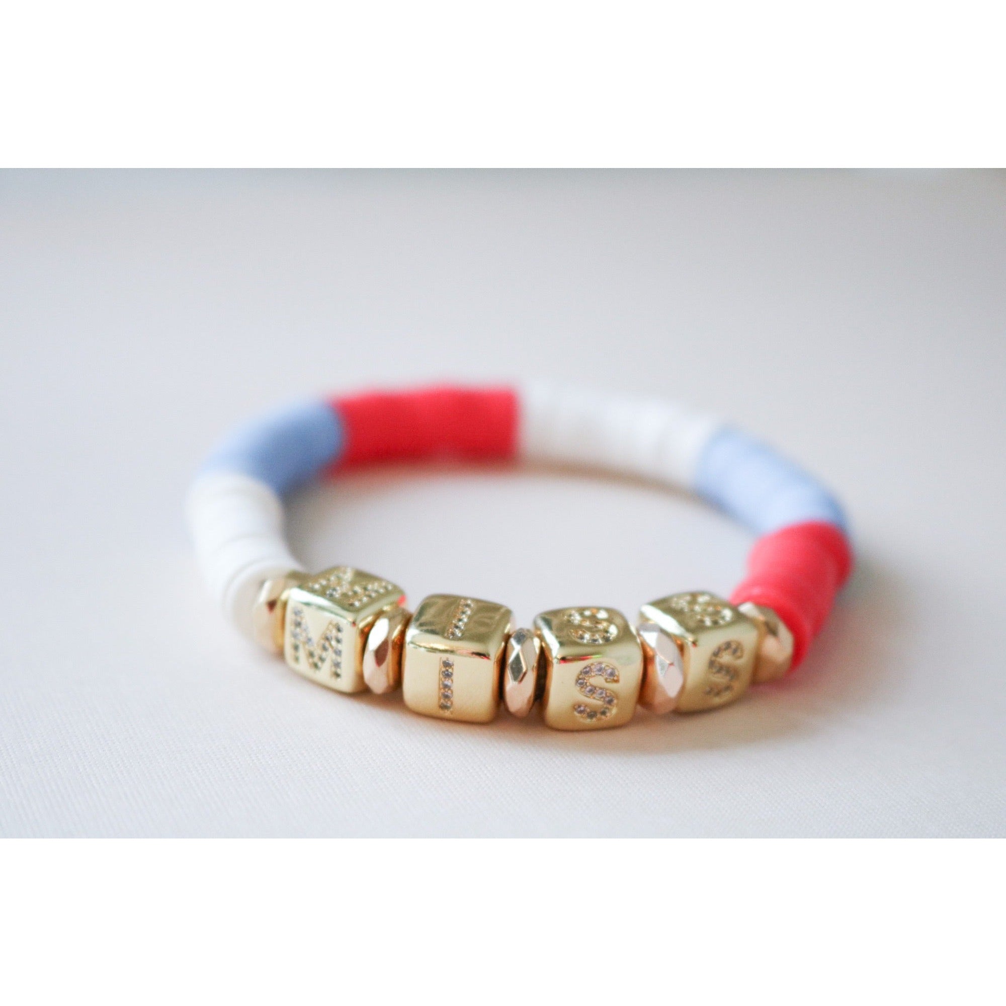 Ole Miss Pave Polymer Bracelet