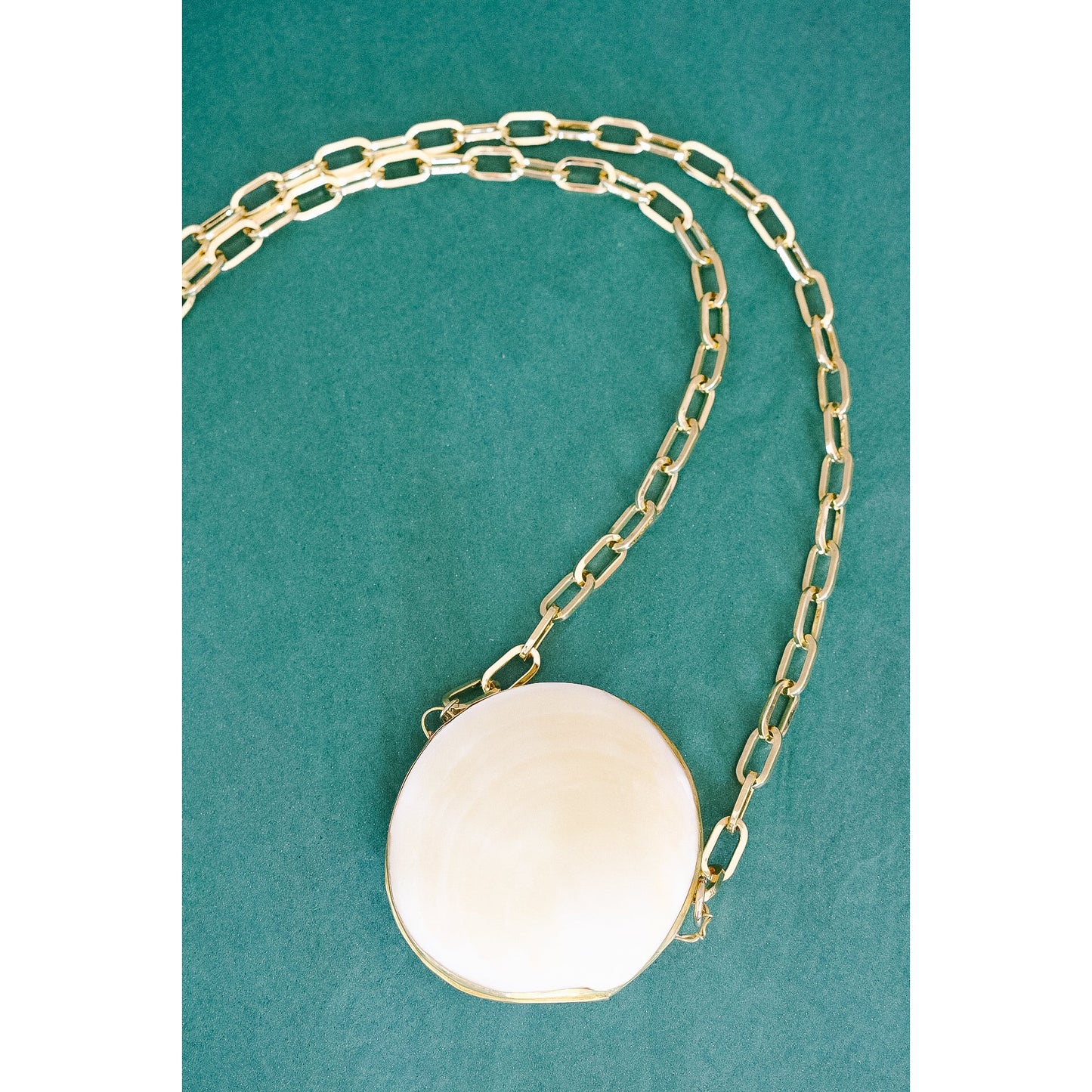 Pecten Shell Trinket Purse Necklace - Large