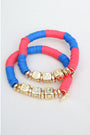 Southern Methodist (SMU) Pave Polymer Clay Bracelet