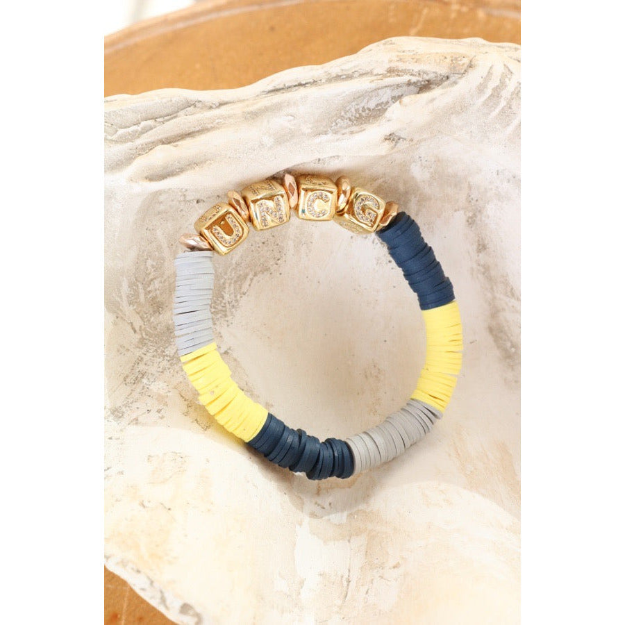 North Carolina Greensboro (UNCG) Pave Polymer Clay Bracelet