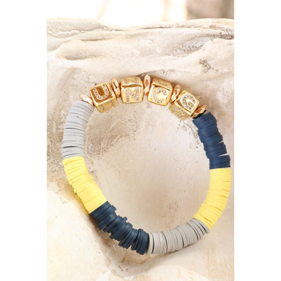 North Carolina Greensboro (UNCG) Pave Polymer Clay Bracelet