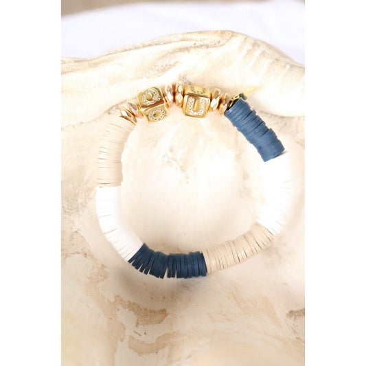 Queens University of Charlotte (QU) Pave Polymer Clay Stretch Bracelet