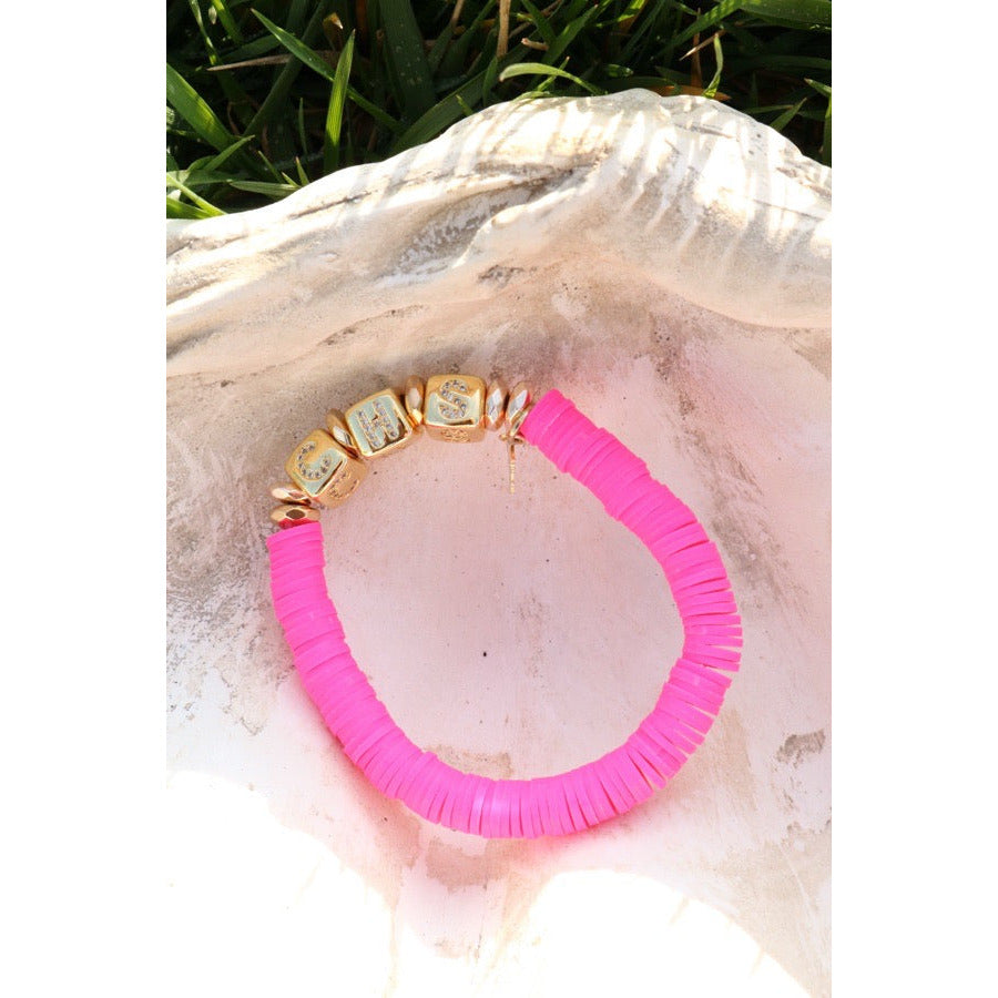 Charleston (CHS) Pave Polymer Stretch Bracelet