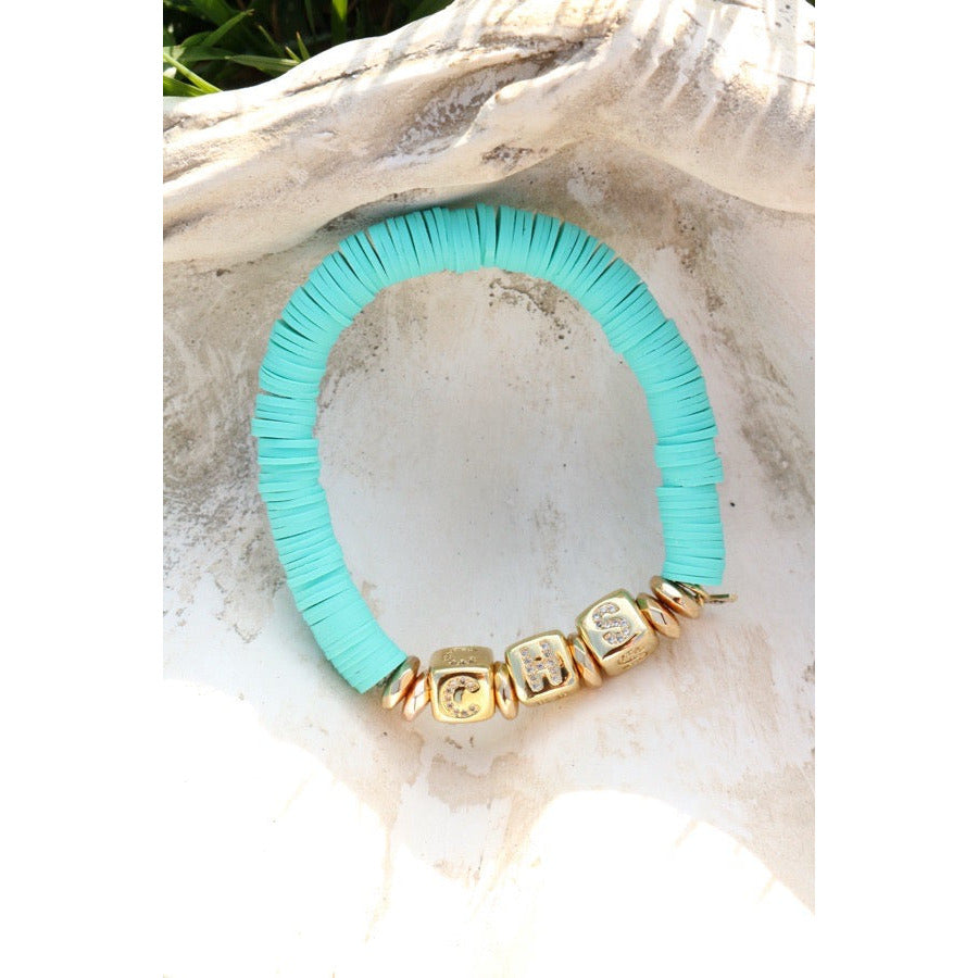Charleston (CHS) Pave Polymer Stretch Bracelet