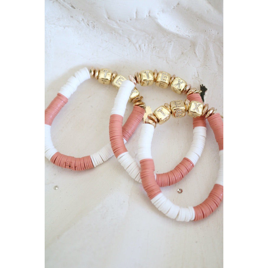 Texas (TEX) Pave Polymer Clay Stretch Bracelet
