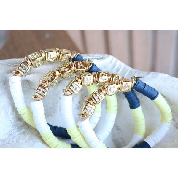 Hilton Head Christian Academy (HHCA) Pave Polymer Clay Stretch Bracelet