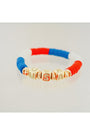 American Pride (USA) Pave Polymer Clay Stretch Bracelet